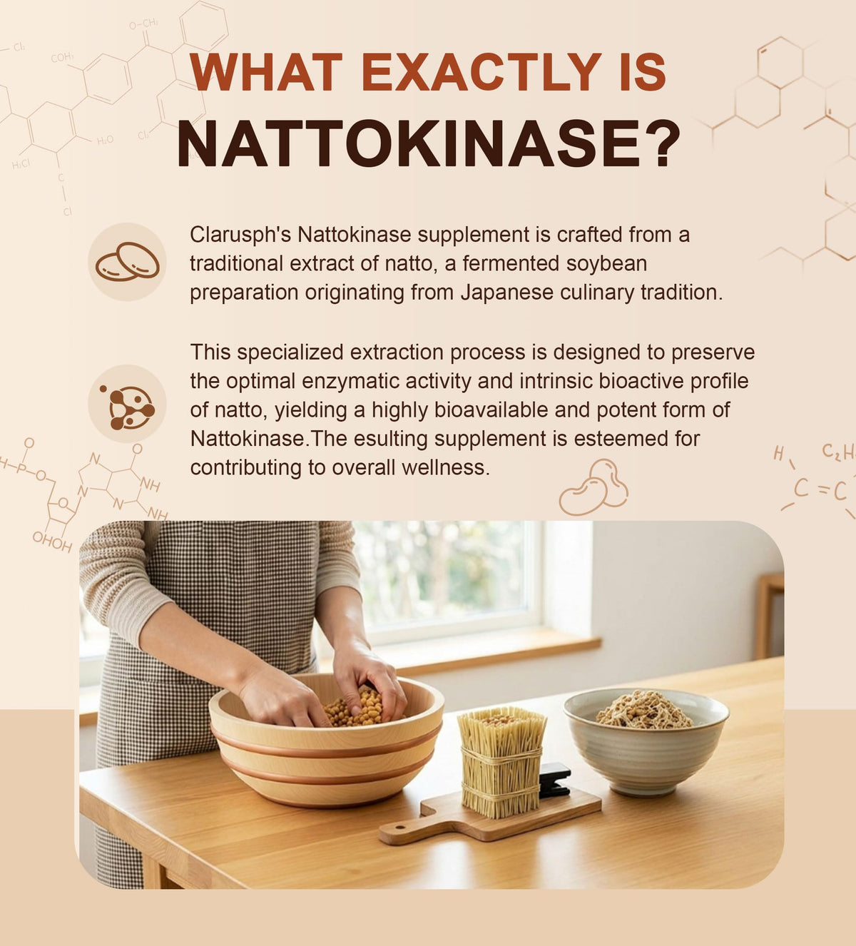 Capsule de Nattokinase Clenoriko avec CoQ10 vue de près