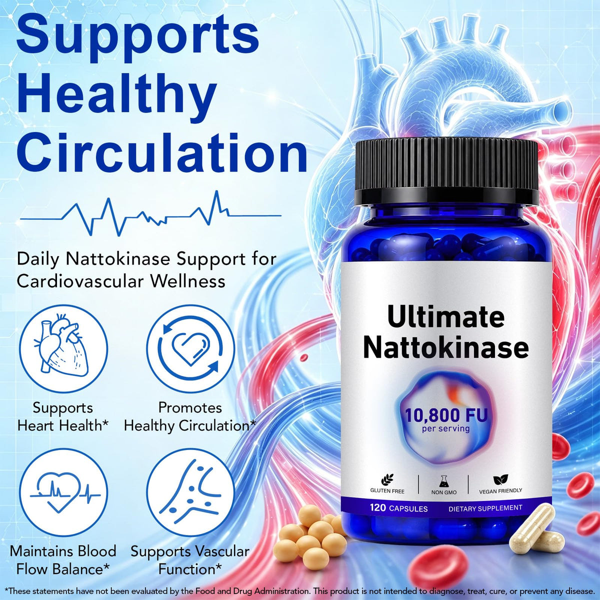 Capsule de Nattokinase Nutre Forte montrant sa taille