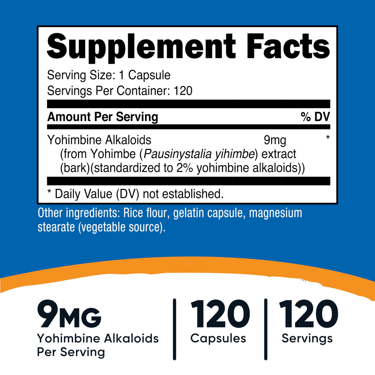 Capsule de Nutricost Extrait d'Écorce de Yohimbe