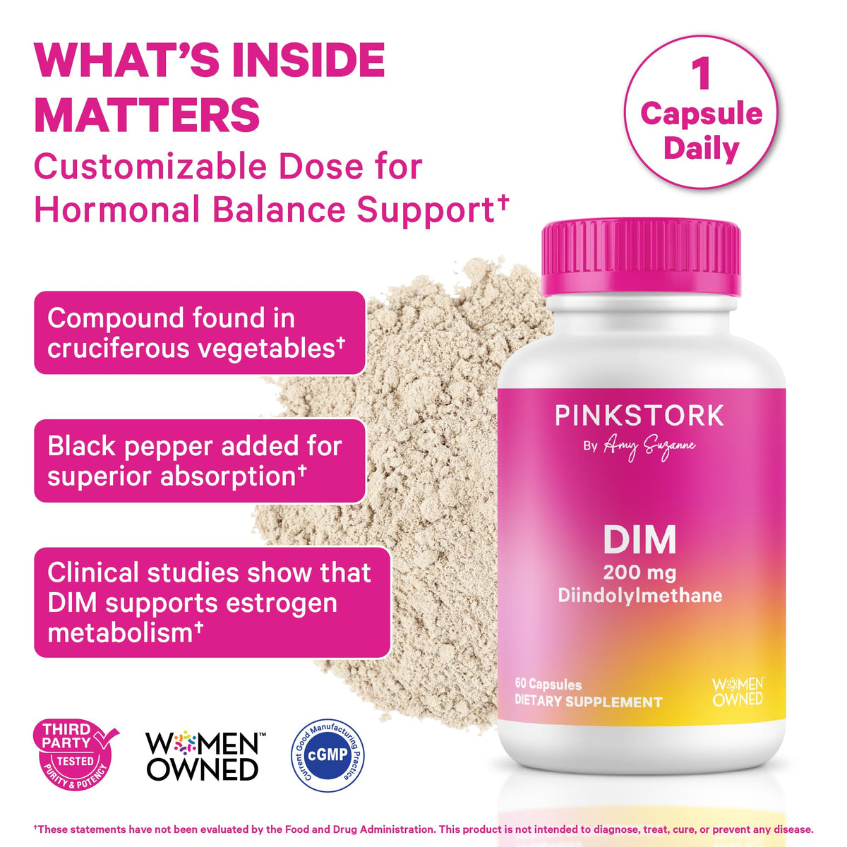Capsule de Pink Stork DIM sur fond blanc