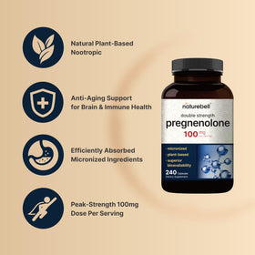 Capsule de pregnenolone NatureBell sur une surface blanche