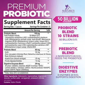 Capsule de probiotiques Nature's Nutrition avec 50 milliards CFU