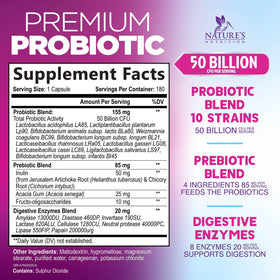 Capsule de probiotiques Nature's Nutrition vue de près