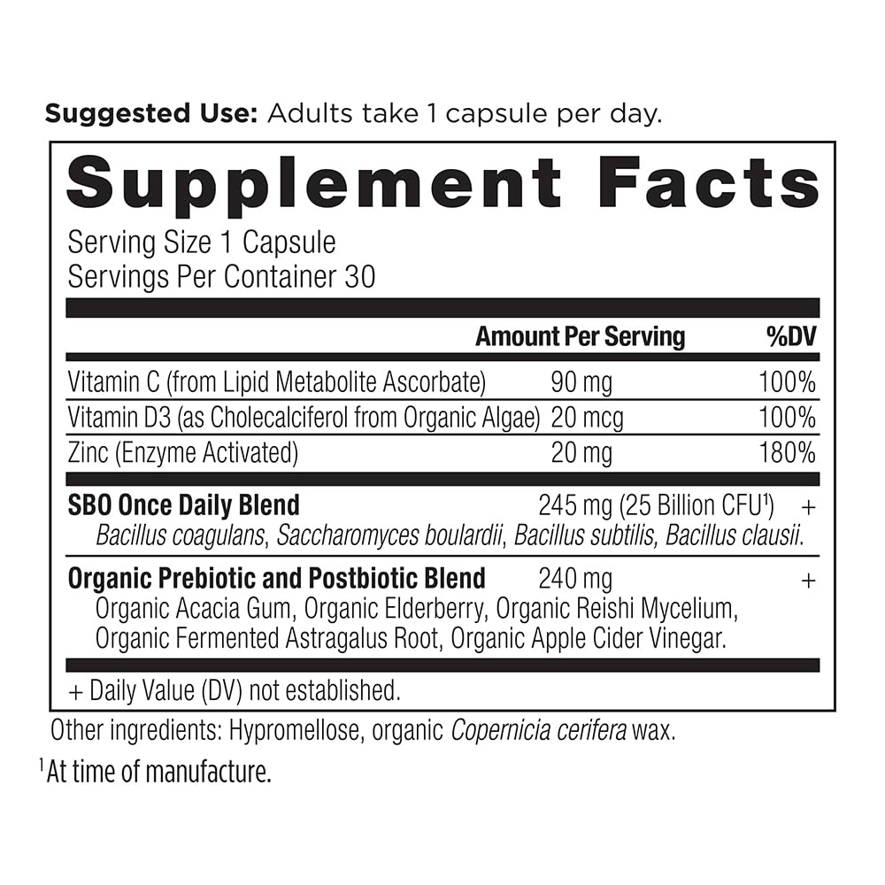 Capsule de Probiotiques SBO Ancient Nutrition sur fond blanc