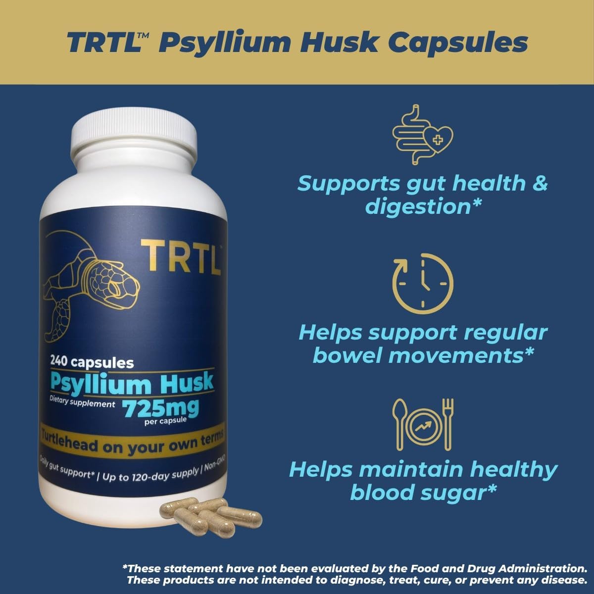 Capsule de psyllium TRTL en gros plan