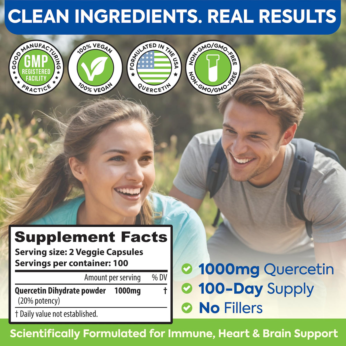 Capsule de Quercétine 1000mg sur fond blanc