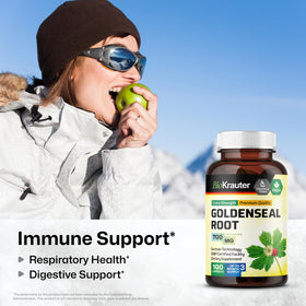 Capsule de racine de goldenseal BIO KRAUTER sur fond blanc