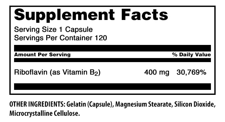 Capsule de Riboflavine 400mg Amazing Nutrition sur une cuillère