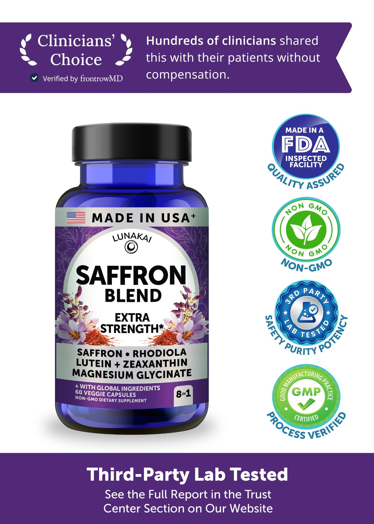 Capsule de safran Lunakai avec dosage de 88,5mg