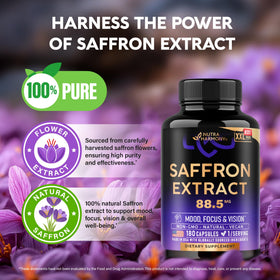 Capsule de safran NUTRAHARMONY sur fond blanc