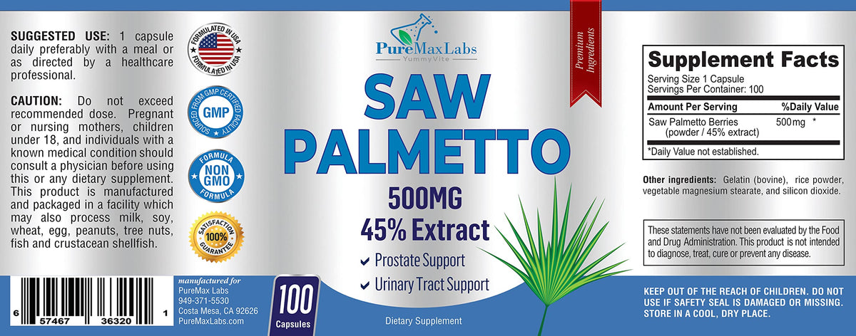 Capsule de Saw Palmetto YUMMYVITE dans la main