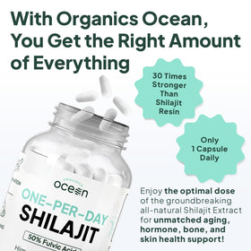 Capsule de Shilajit Organics Ocean, vue de près