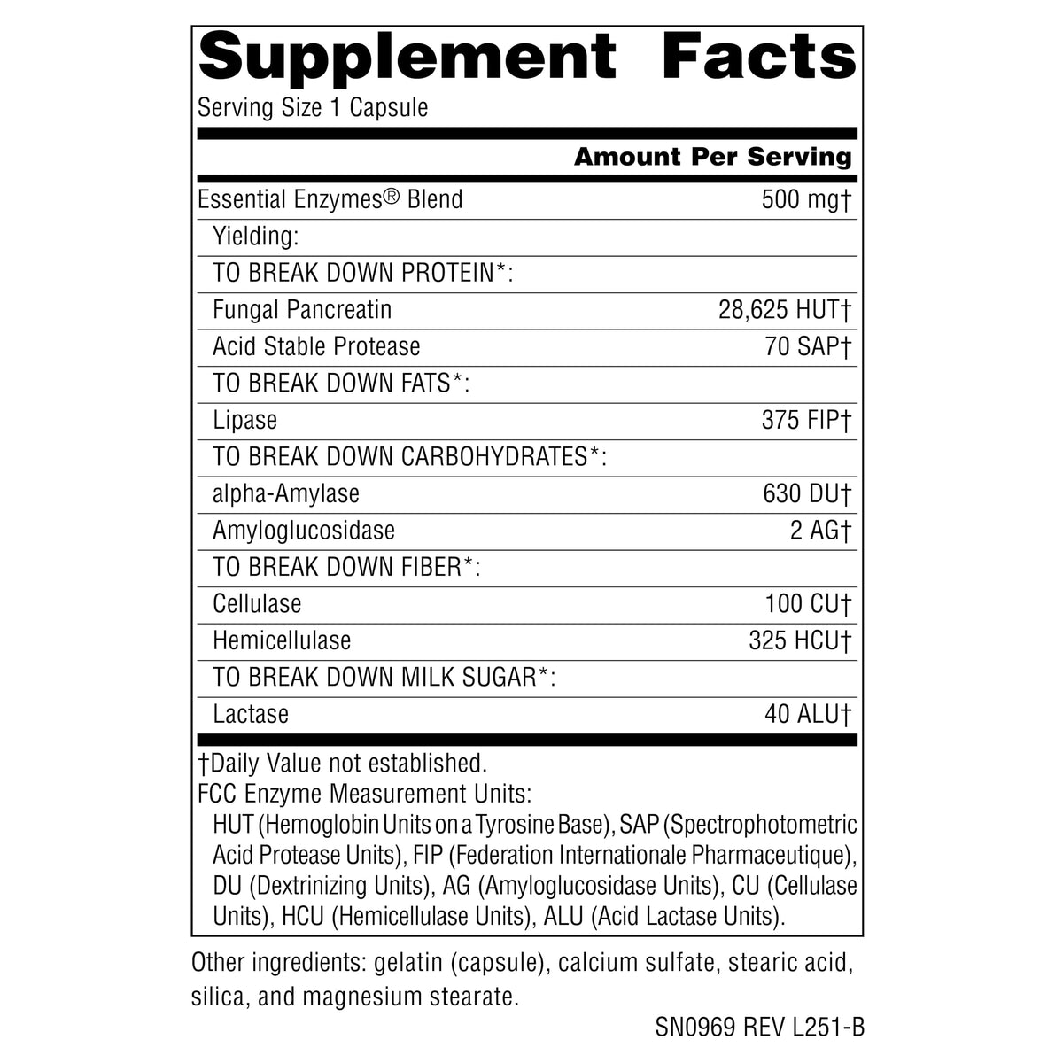 Capsule de Source Naturals Enzymes Essentielles 500mg