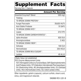 Capsule de Source Naturals Enzymes Essentielles 500mg