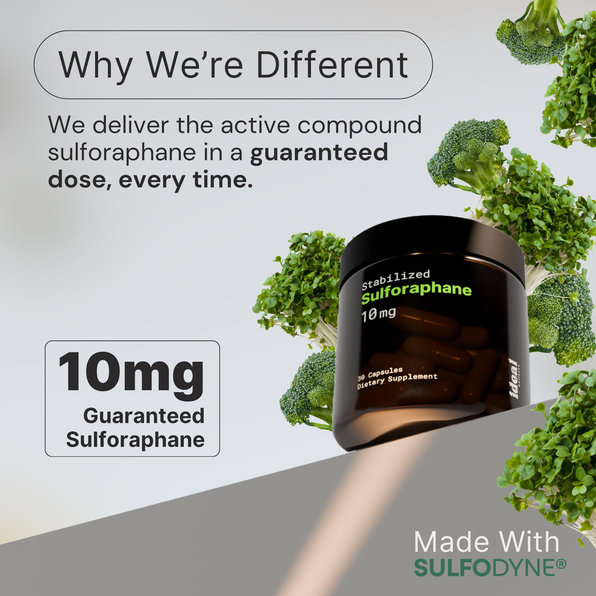 Capsule de sulforaphane d'Ideal Wellness sur une cuillère
