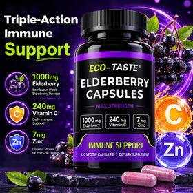 Capsule de Sureau Noir ECO-TASTE sur un fond blanc