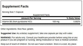 Capsule de Swanson B6 Pyridoxine 100 mg vue de près