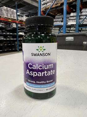 Capsule de Swanson Calcium Aspartate, couleur blanche