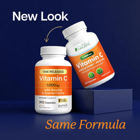Capsule de Vitamine C 1000mg Purely Holistic en gros plan