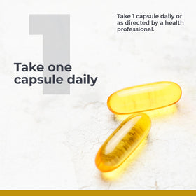Capsule de vitamine D3 + K2 sur un fond blanc