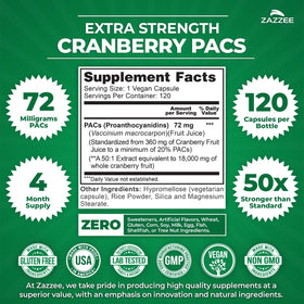 Capsule de Zazzee Cranberry PACs vue de près