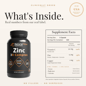 Capsule de Zinc 3X Complex Natural Flow vue de près