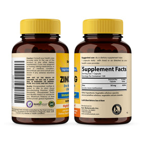 Capsule de Zinc 50mg SANDHUHERBALS sur une surface blanche
