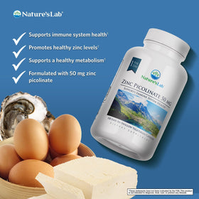 Capsule de Zinc Picolinate Nature's Lab sur fond blanc