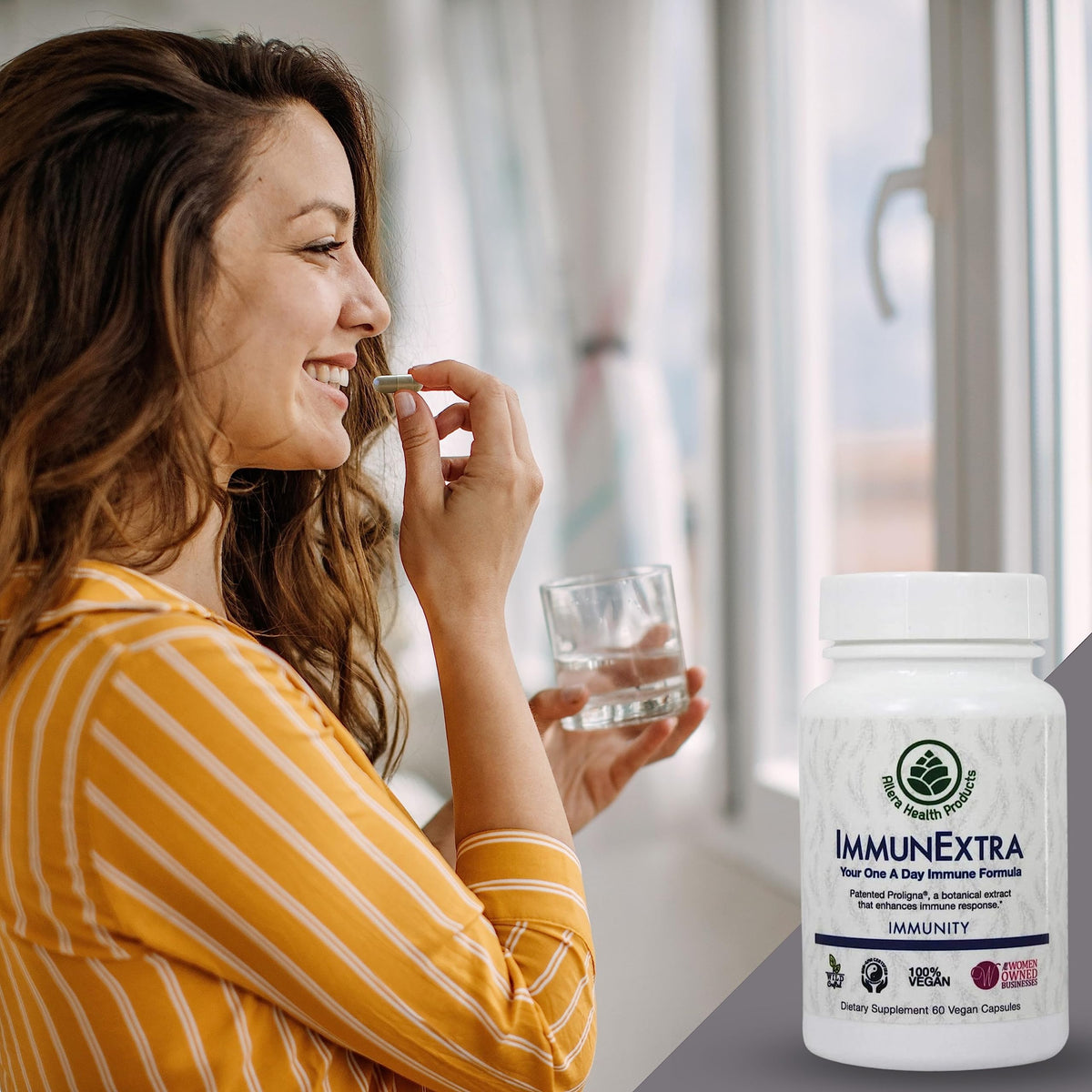 Capsule du complément alimentaire Extra Allera Health sur fond blanc