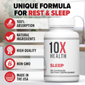 Capsule du complément alimentaire sommeil 10X Health System en gros plan
