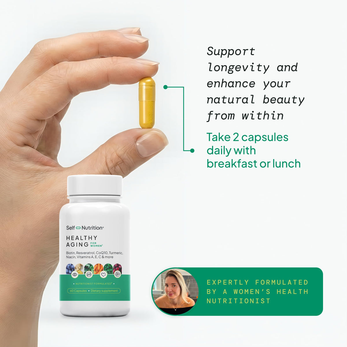 Capsule du complément SELF NUTRITION sur fond blanc