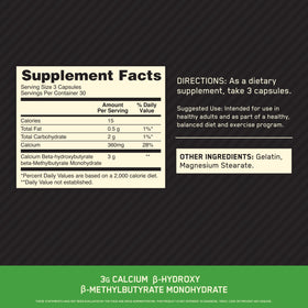 Capsule HMB Optimum Nutrition avec étiquette