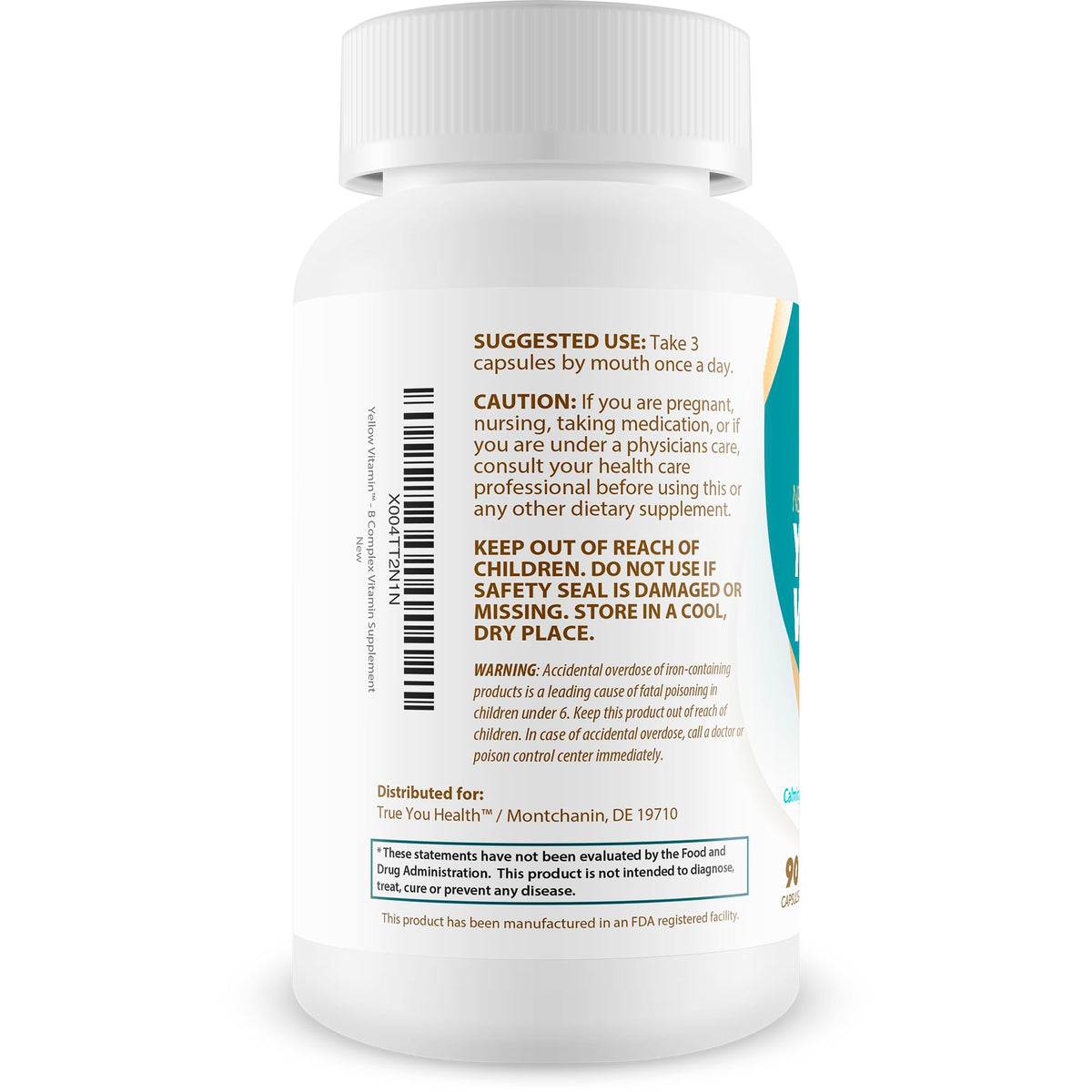 Capsule jaune de True You Health B Vitamines pour Nerves