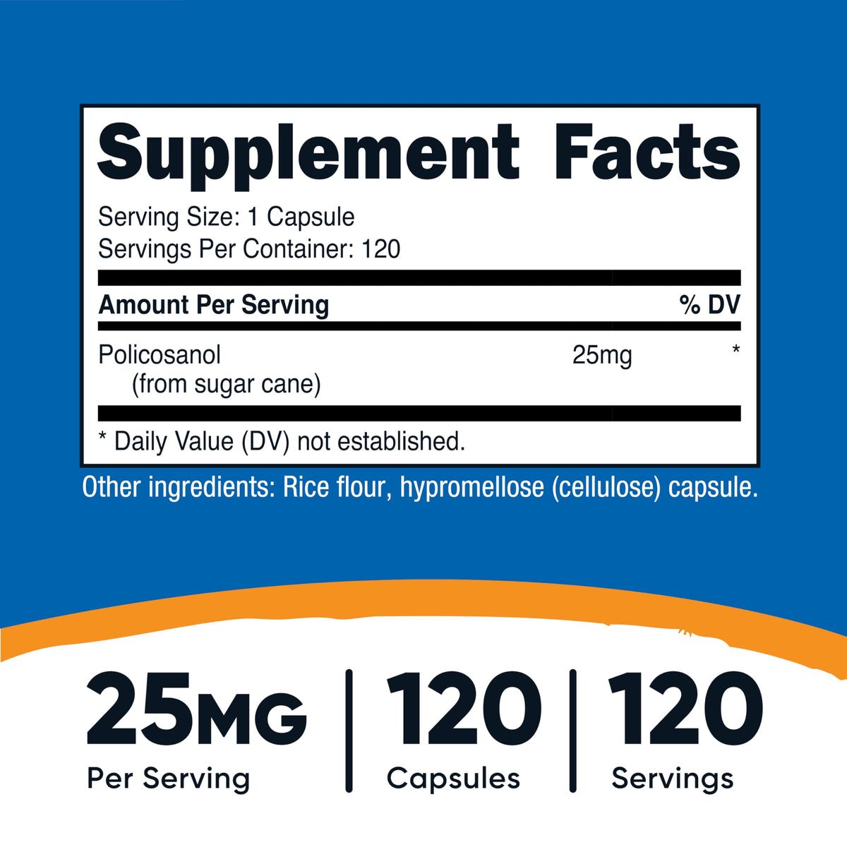 Capsule Policosanol Nutricost avec dosage de 25mg