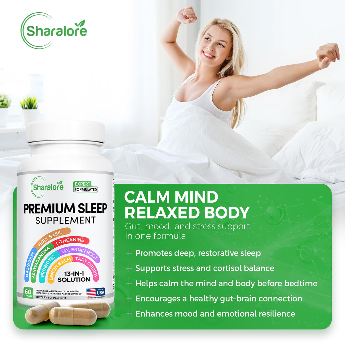Capsule Sharalore pour le sommeil vue de près