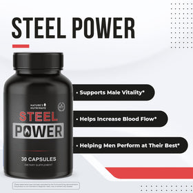 Capsule Steel Power Nature’s NutriWave avec ingrédients visibles