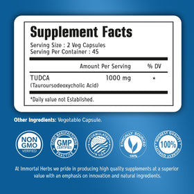 Capsule TUDCA 1000mg d'Immortal Herbs vue de près