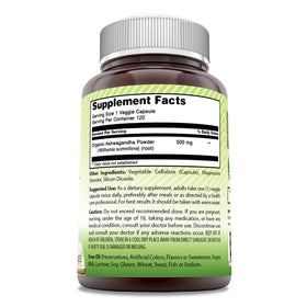 Capsule végétale Amazing India Ashwagandha 500 mg sur fond blanc