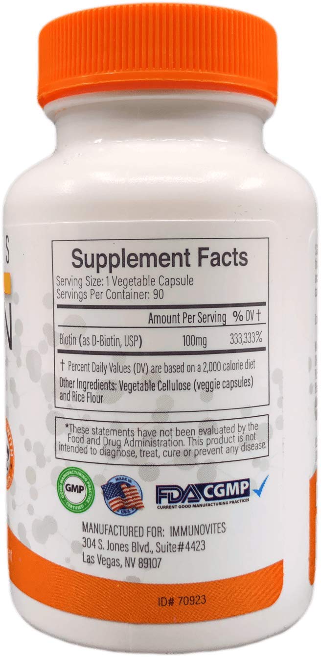 Capsule végétale daily wellness Biotine 100mg en gros plan