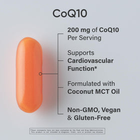 Capsule végétale de CoQ10 avec huile de coco proche