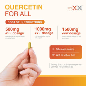 Capsule végétale de Quercétine 500mg Genex Formulas tenue dans une main
