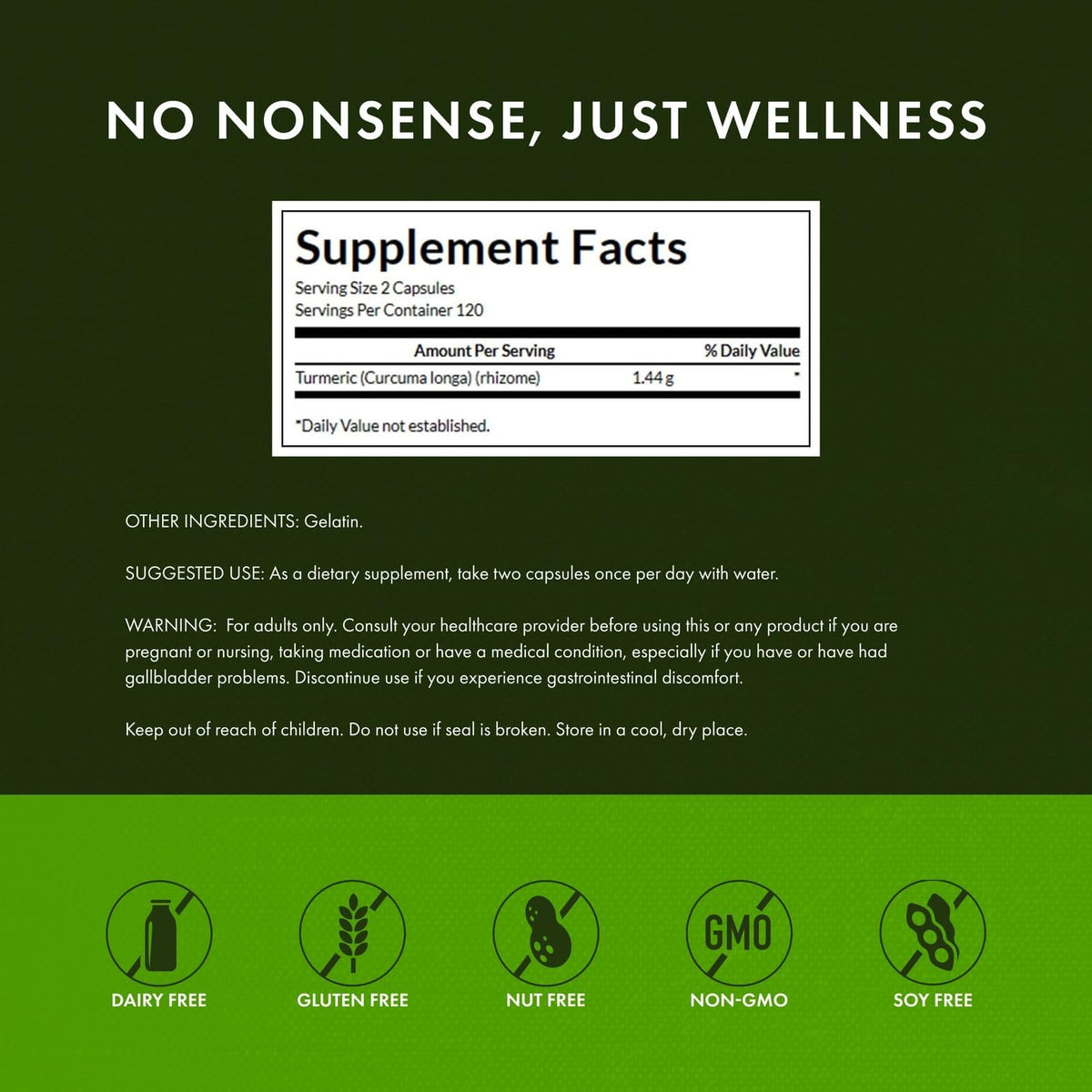 Capsule végétale de Swanson Curcuma Curcumin