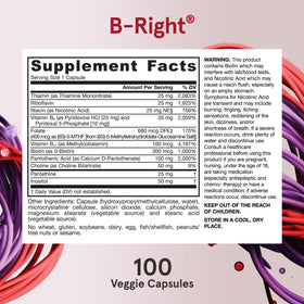 Capsule végétale Jarrow Formulas B-Right Complex B sur fond blanc
