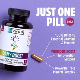 Capsule végétale ZHOU Daily support sur fond blanc