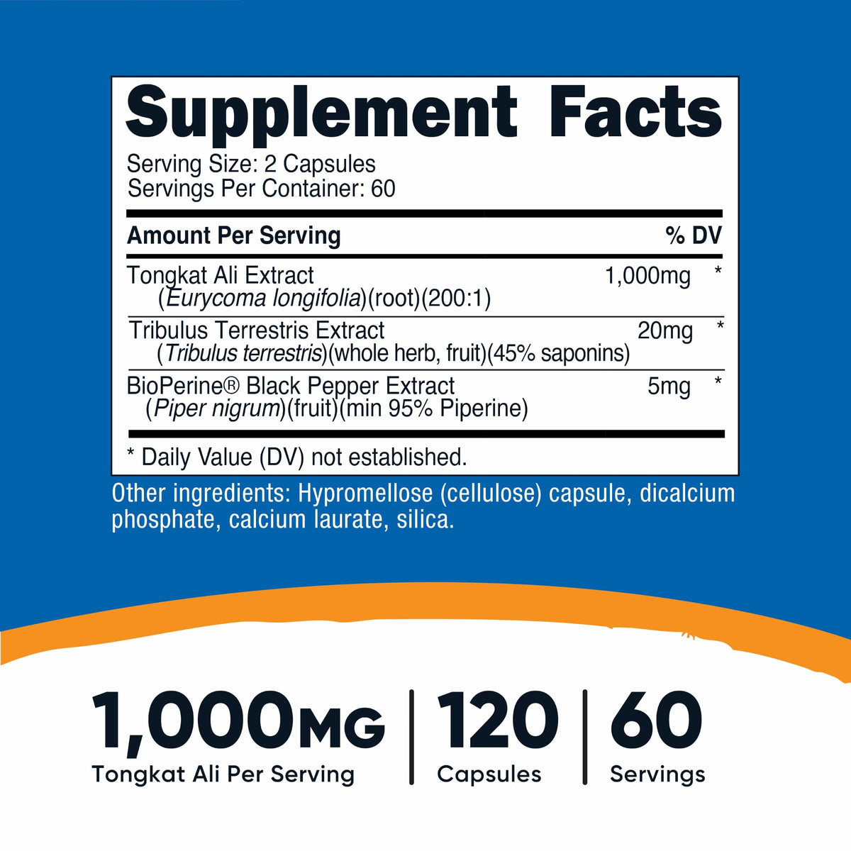 Capsule végétarienne de Nutricost Tongkat Ali 1 000mg