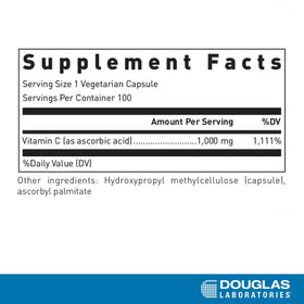 Capsule végétarienne de vitamine C 1000 mg de Douglas Laboratories