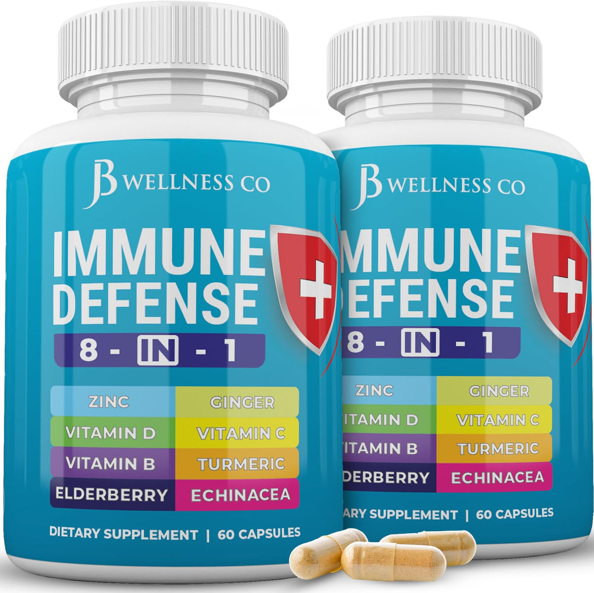 Capsules 8 en 1 de JB Wellness Co en boîte