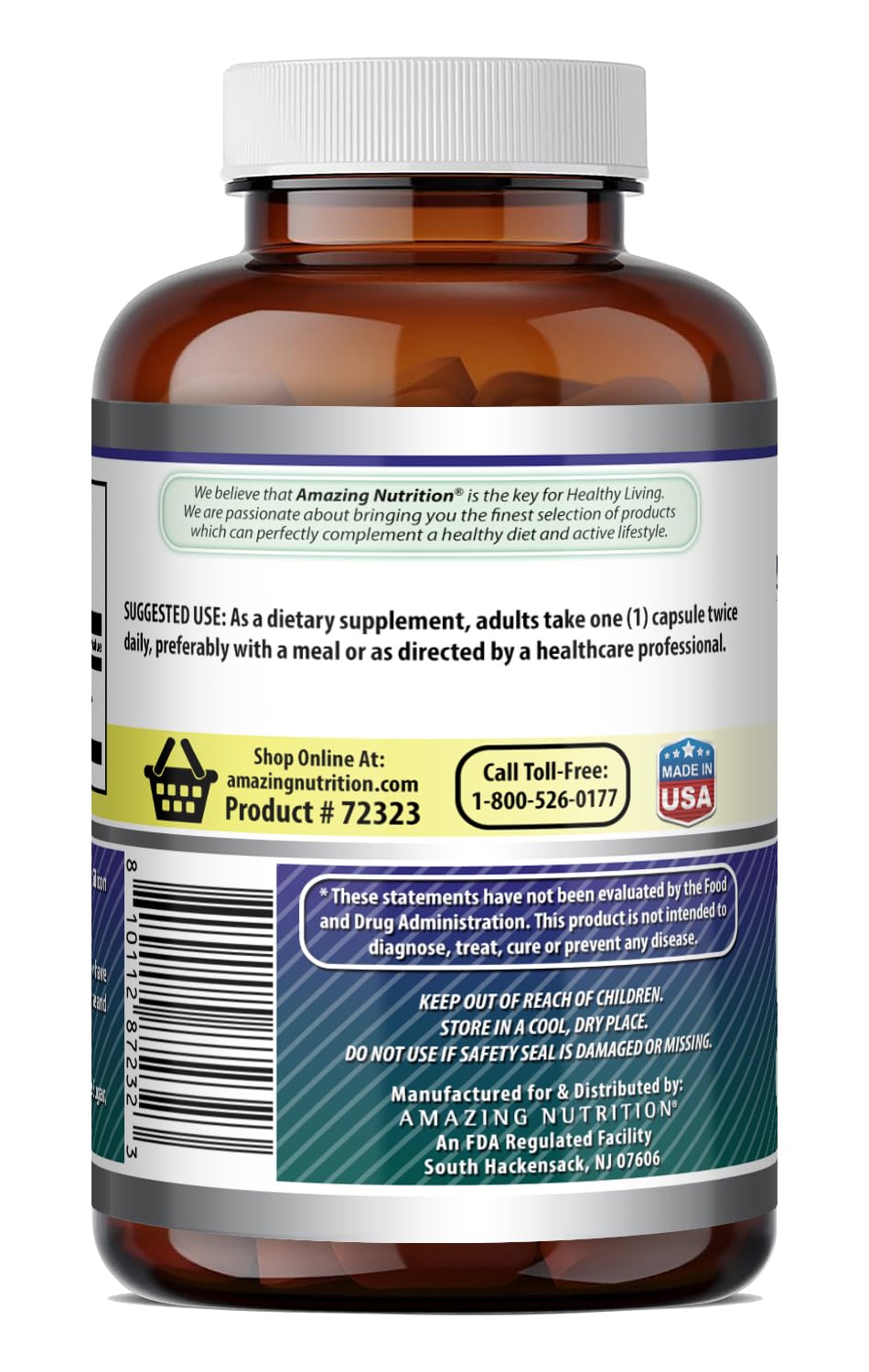 Capsules Acide Alpha-Lipoïque 300 mg Amazing Nutrition dans une main