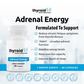 Capsules Adrenal Energy montrant la composition des ingrédients