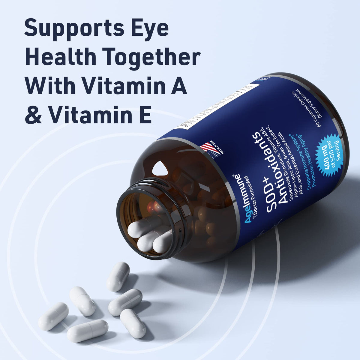 Capsules AgeImmune sur fond blanc